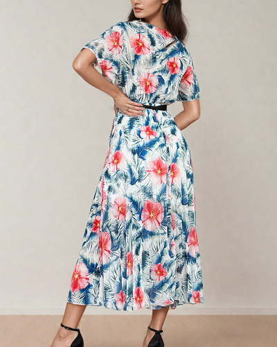 Royalfashion Naiste plisseeritud lilleline midi-kleit