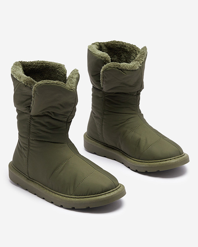 Dark green women's boots a'la snow boots Kalioli- Footwear