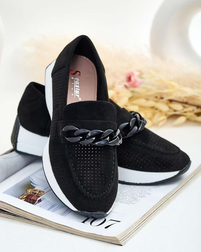 Royalfashion Ажурные женские мокасины с цепочкой Isolla