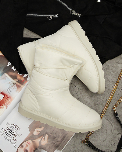 Beige women's shoes a'la snow boots Amirfu- Footwear