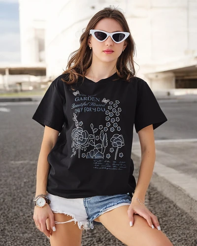 Женская хлопковая блузка Royalfashion с надписью