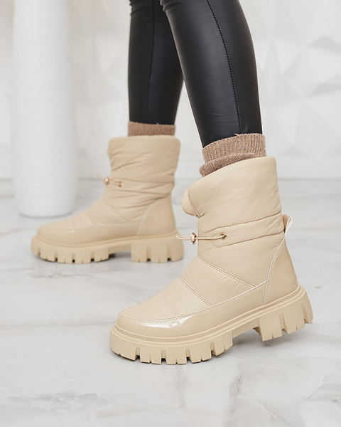 Royalfashion Slip-on women's snow boots in beige Sadella