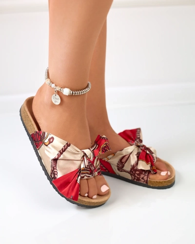 Naiste punased sussid moeka riidest pealisega Laneso - Jalatsid