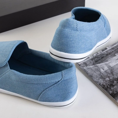OUTLET Men's blue denim sneakers slip on Orian - Footwear
