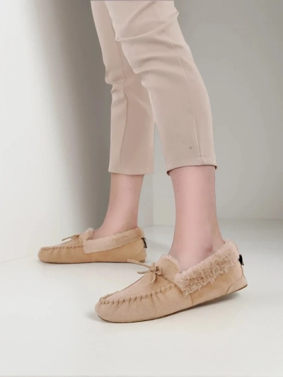 Кожаные мокасины Royalfashion для женщин с мехом Ahtikes