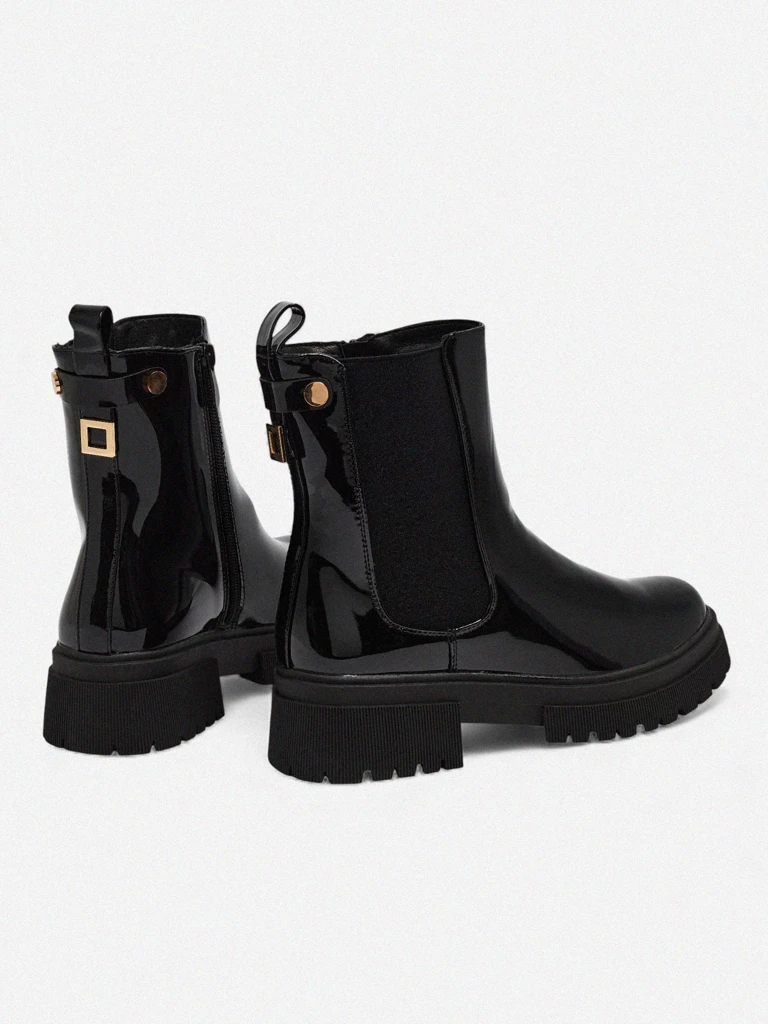 Patent Eco-Leather Women's Ankle Boots Calebi