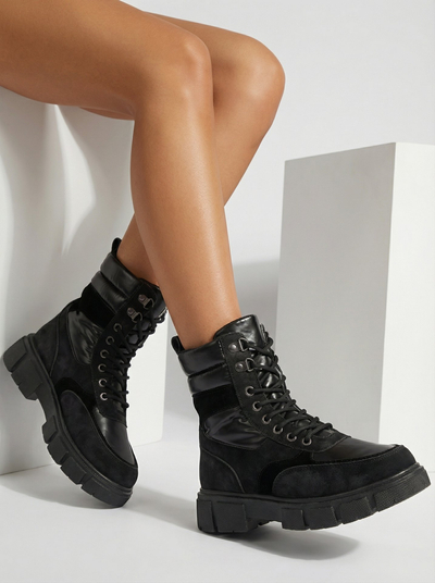 Черные женские утепленные ботинки-трапперы Kasemi- Footwear