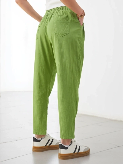 Женские обычные хлопковые брюки Royalfashion с завязками на талии