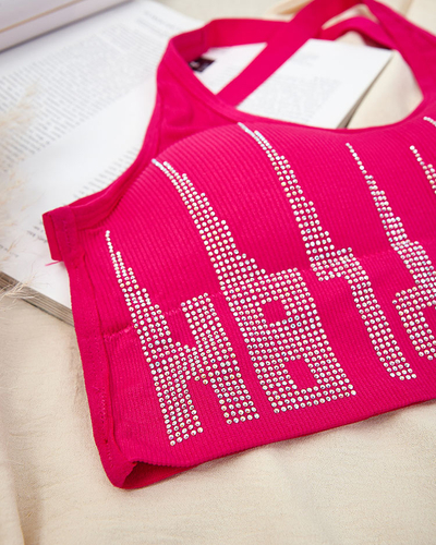 Royalfashion Women's sports bra with zircons