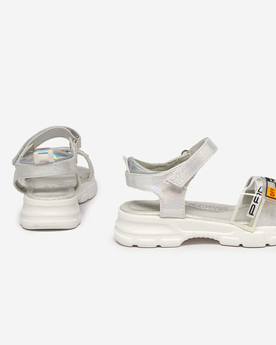 Silver shiny sandals for girls Lorij - Footwear