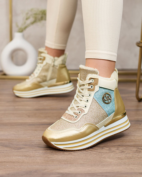 Royalfashion Naiste sportlikud kuldsed glitteriga tossud Kawellas