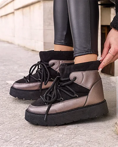 Royalfashion Kvinner's lace-up snø støvler Iniuc