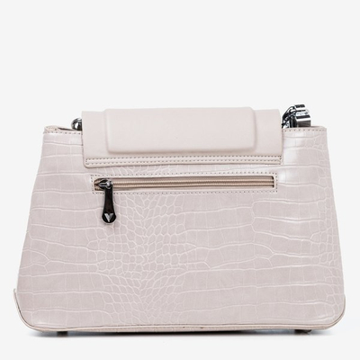 Gray women's handbag with animal embossing - Handbags
