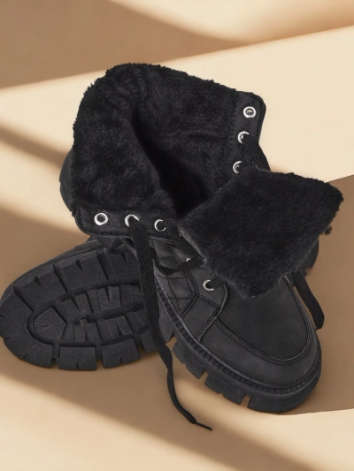 Royalfashion Black women's insulated trapper boots Hogenaf