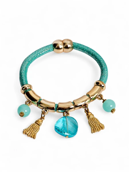 Naiste käevõru helmeste ja sädelusega