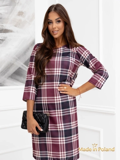 Women's mini checkered dress with pockets Violetta