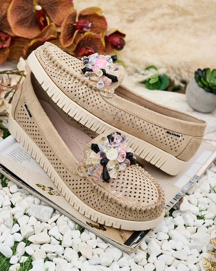 Royalfashion Женские ажурные мокасины из бисера Nasfali