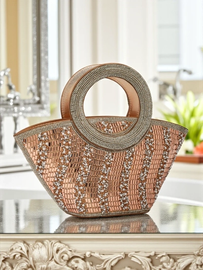 Small Women's Handbag with Cubic Zirconia Sparkle Queen