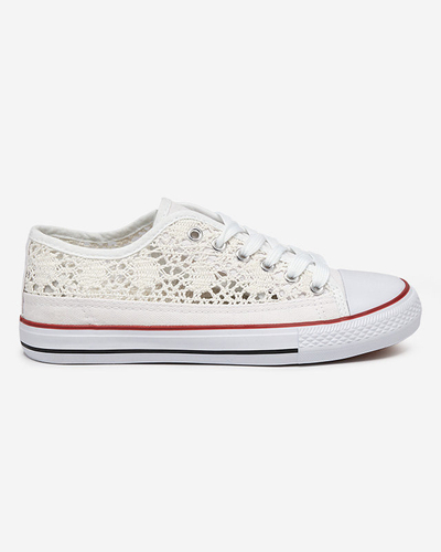 Белые женские ажурные кеды Tareni