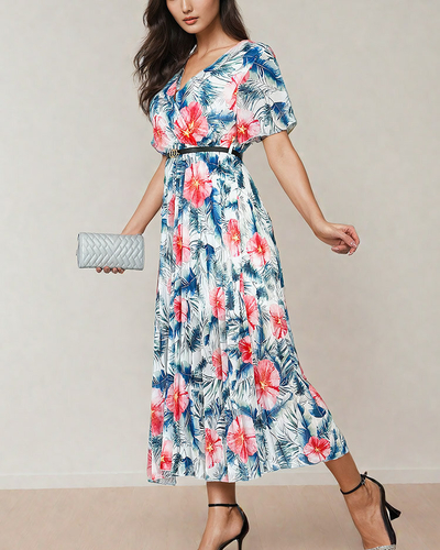 Royalfashion Naiste plisseeritud lilleline midi-kleit