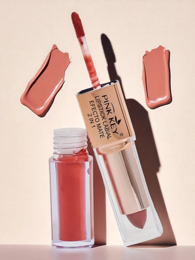 Matte lipstick in stick and liquid form 2-in-1 Cinnamon Latte