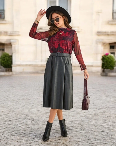 Royalfashion Kvinnor midi kjol PLUS STORLEK