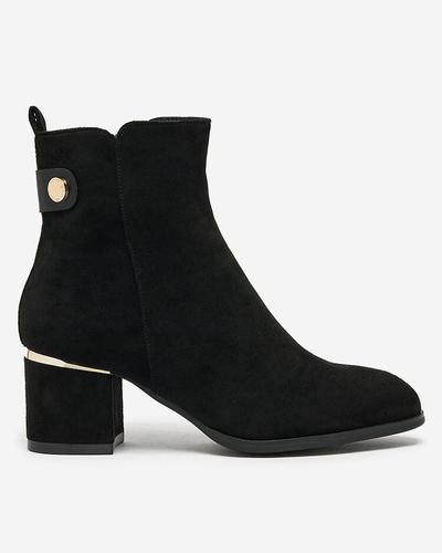 Royalfashion Women's low stiletto boots in black Dogdas