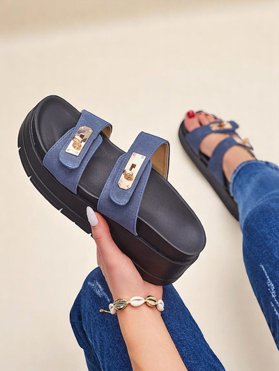 Royal Fashion Women's Dalia Buckle Platform Sandals