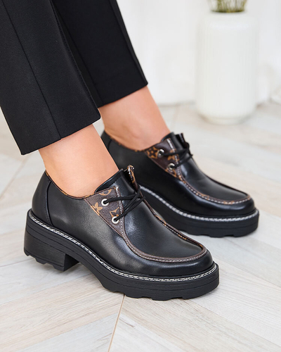 Royalfashion Черные женские полусапоги на сплошной подошве Dobbin