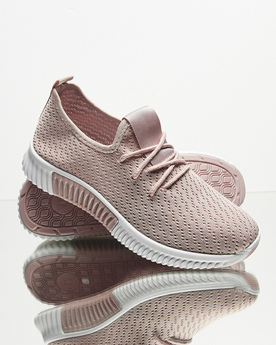 Розовые женские спортивные туфли из ткани Vobbu- Footwear