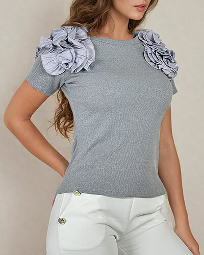 Royalfashion Fitted Women's Ribbed Blouse