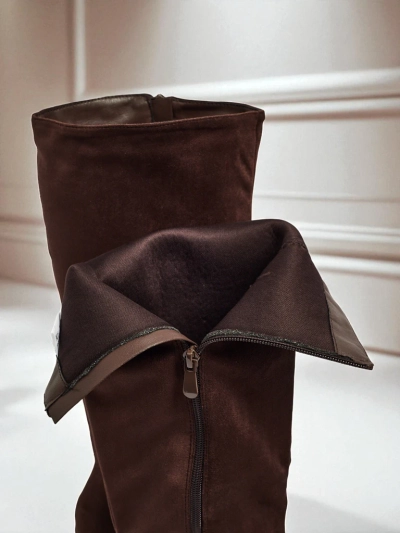 Женские сапоги из эко-замши на каблуке-столбике GaleNest