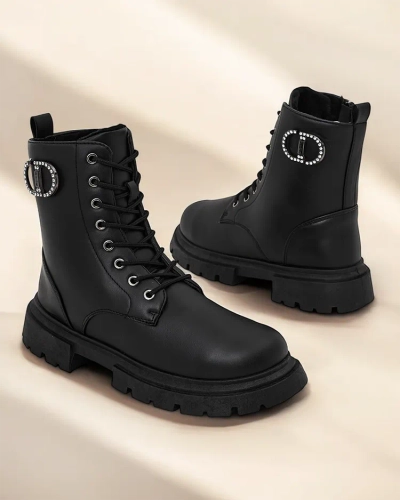 Royalfashion Eco leður kvenskór ökla boots Enoll
