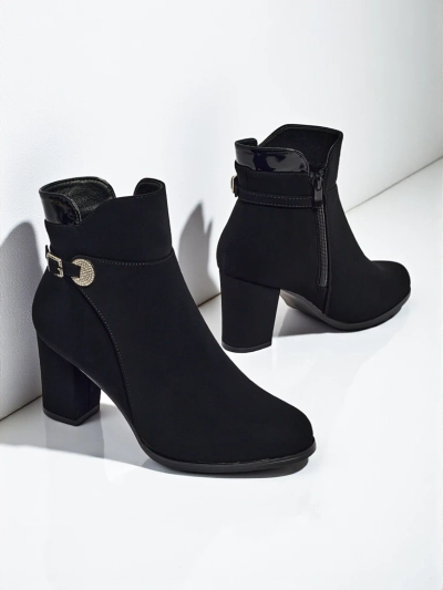 Luna Black Elegant Autumn Ankle Boots