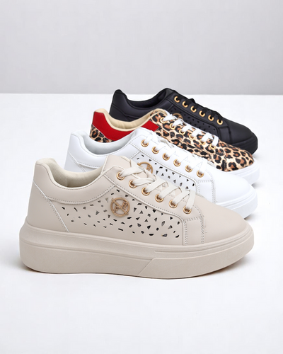 Royalfashion Women's perforated sports sneakers Leopess