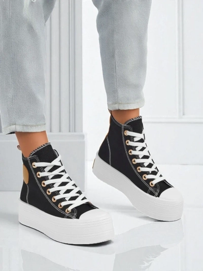 Naiste platvormiga tossud Callisto Nero, kangast, mustad, suvi/sügis