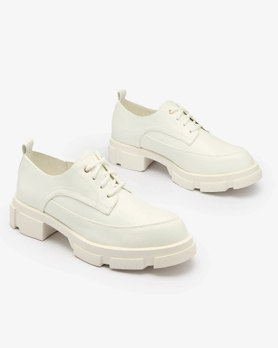 Royalfashion White Women's Solid Sole Trendy Chunky Half Shoes