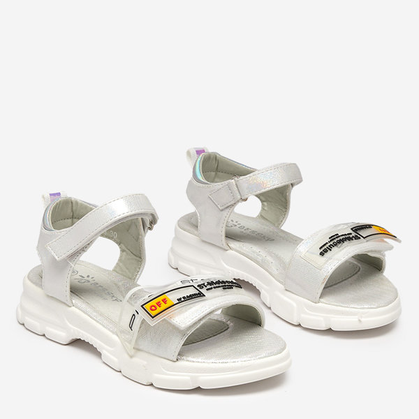 Silver shiny sandals for girls Lorij - Footwear