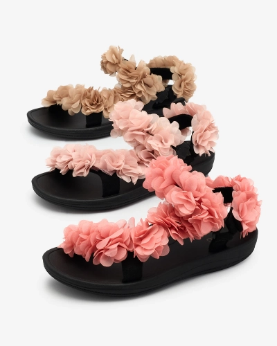 Royalfashion Коралловые женские сандалии с цветами Alferroy