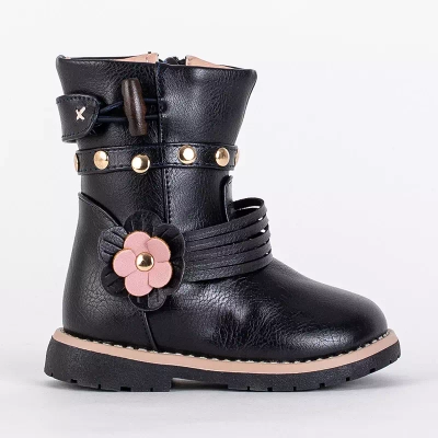 OUTLET Children's navy blue eco leather boots Kisso - Footwear