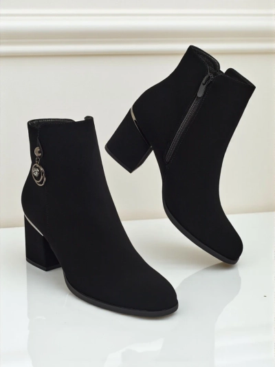 Women's Matte Block Heel Ankle Boots Vioi