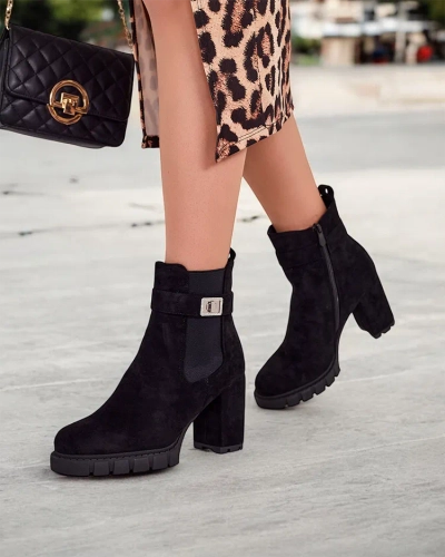 Royalfashion Kvinnor Blockhäl Ankelstövlar Effo