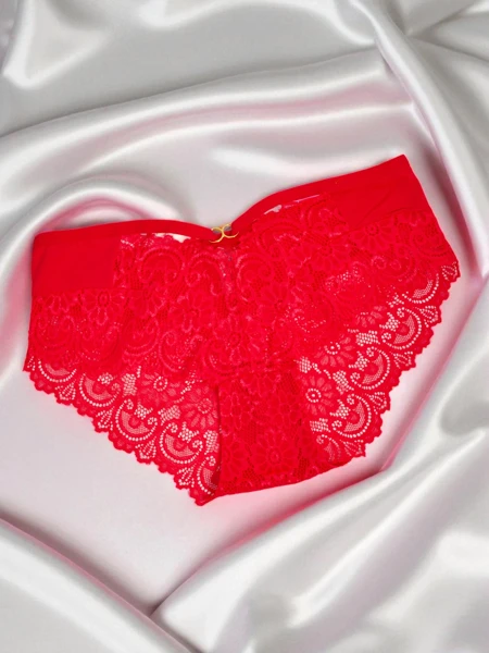 Women's briefs with lace and straps