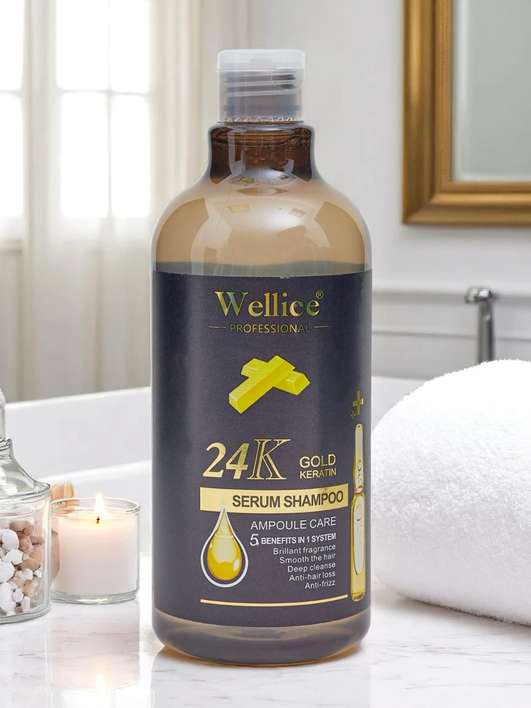 Professional hair shampoo with keratin 24K Gold – Intensive hydration and smoothing of hair 5 in 1