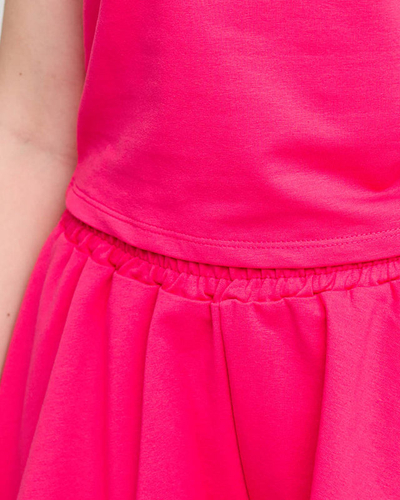 Темно-розовый женский спортивный укороченный топ - Одежда