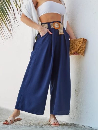 Royalfashion Women's wide viscose pants