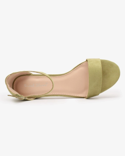 Royalfashion Green women's low stiletto sandals Mesteri
