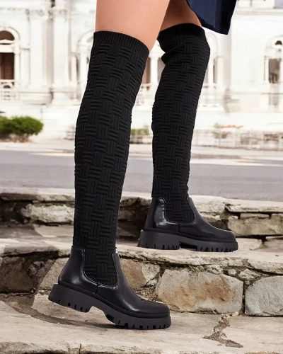 Royalfashion Naiste liibuvad ülepõlvesaapad Aruni