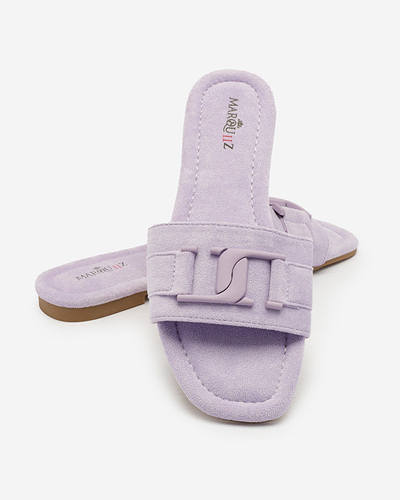 Royalfashion Purple women's flip-flops with buckle Rydr