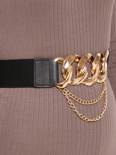 Wide women's elastic pants belt